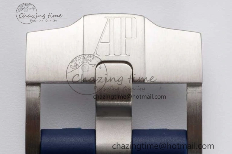 Royal Oak Offshore 42mm SS APF 1:1 Best Edition Blue Silver Dial on Blue Rubber Strap A Vibrant 4619