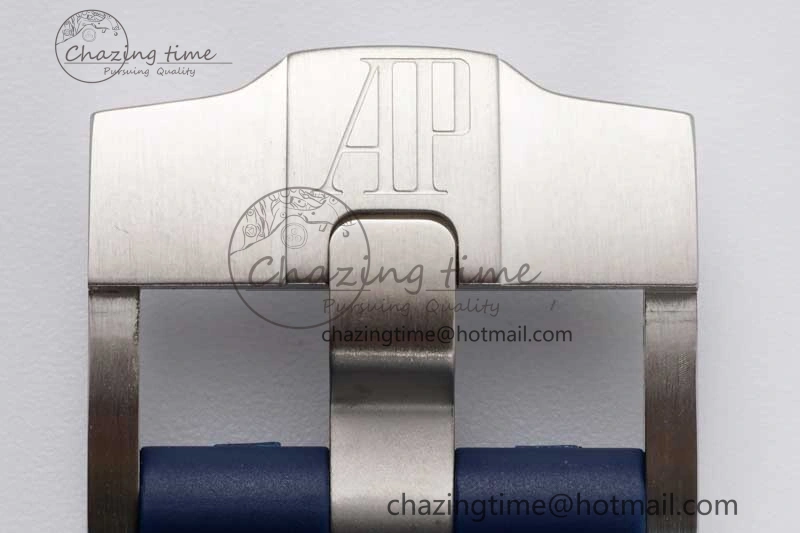 Royal Oak Offshore 42mm SS APF 1:1 Best Edition Blue Silver Dial on Blue Rubber Strap A Vibrant 4619