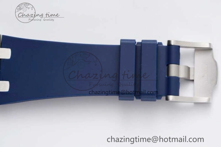 Royal Oak Offshore 42mm SS APF 1:1 Best Edition Blue Silver Dial on Blue Rubber Strap A Vibrant 4619