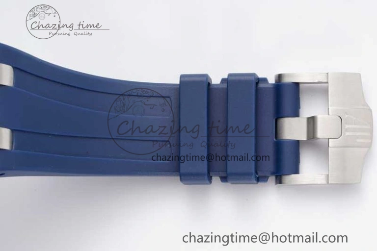 Royal Oak Offshore 42mm SS APF 1:1 Best Edition Blue Silver Dial on Blue Rubber Strap A Vibrant 4619