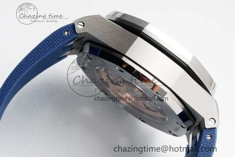 Royal Oak Offshore 42mm SS APF 1:1 Best Edition Blue Silver Dial on Blue Rubber Strap A Vibrant 4619