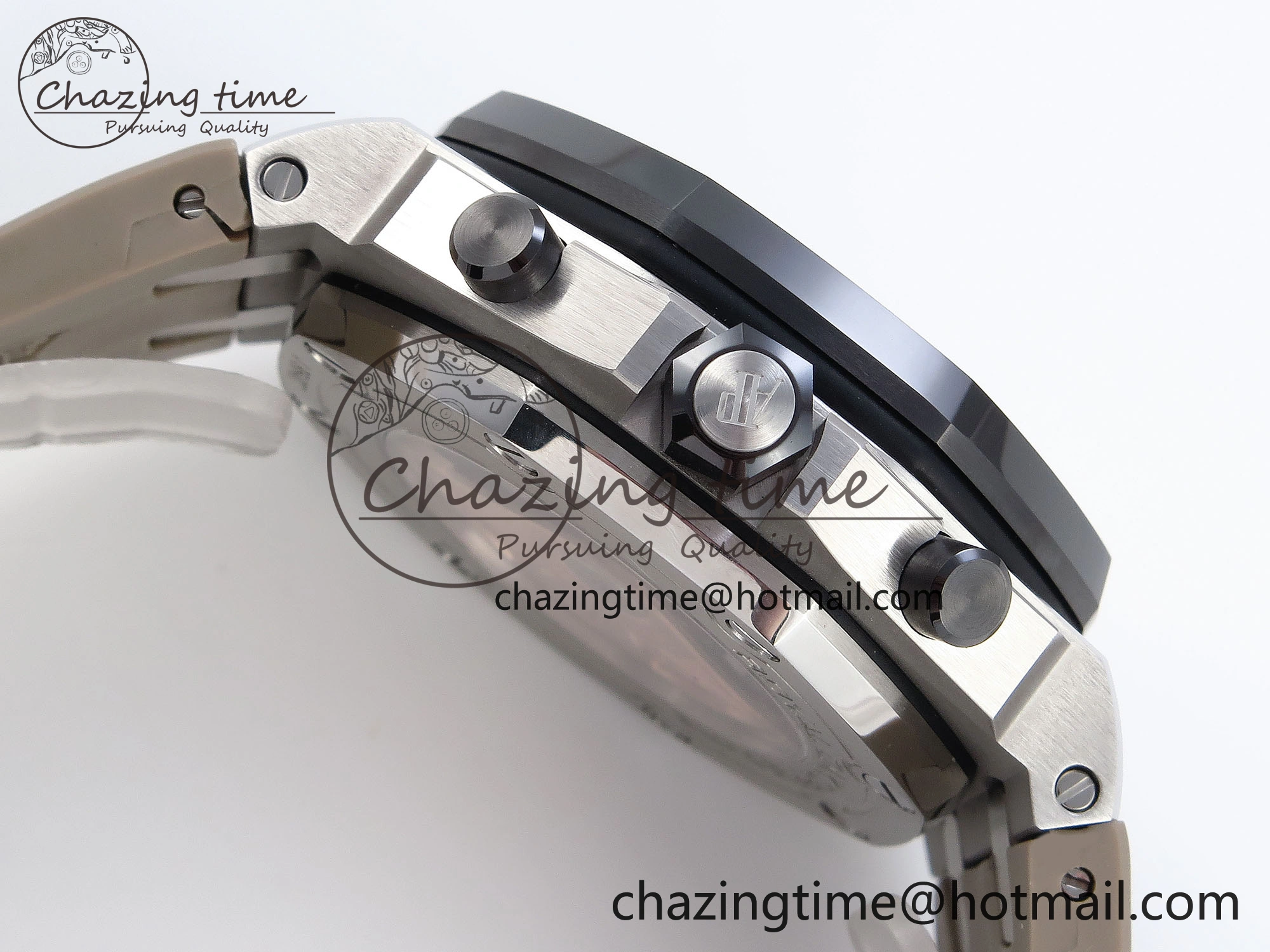 Royal Oak Offshore 42mm SS APF 1:1 Best Edition Brown Dial Ceramic Bezel on Gray Rubber Strap A RelaxedFit 4528