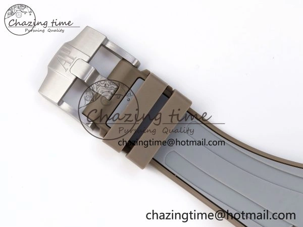 Royal Oak Offshore 42mm SS APF 1:1 Best Edition Brown Dial Ceramic Bezel on Gray Rubber Strap A RelaxedFit 4528