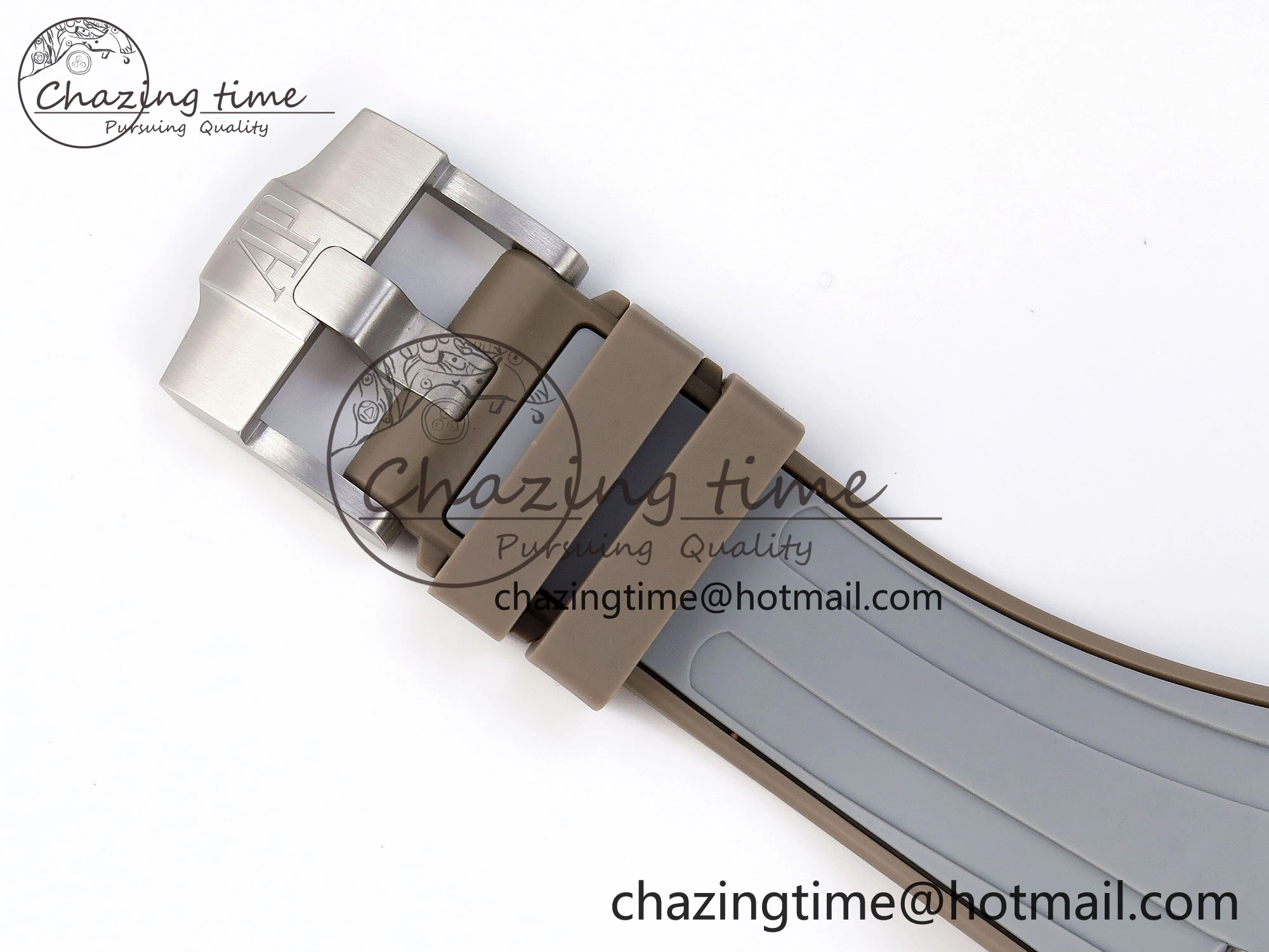 Royal Oak Offshore 42mm SS APF 1:1 Best Edition Brown Dial Ceramic Bezel on Gray Rubber Strap A RelaxedFit 4528