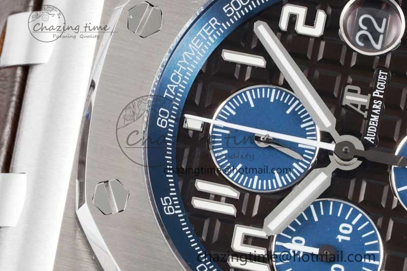 Soft Royal Oak Offshore 42mm SS APF 1:1 Best Edition Brown Dial on Brown Leather Strap A 4620