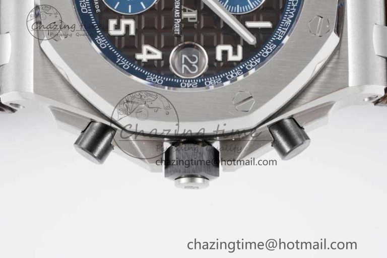 Soft Royal Oak Offshore 42mm SS APF 1:1 Best Edition Brown Dial on Brown Leather Strap A 4620