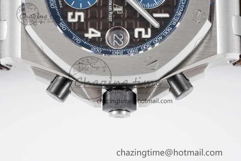 Soft Royal Oak Offshore 42mm SS APF 1:1 Best Edition Brown Dial on Brown Leather Strap A 4620