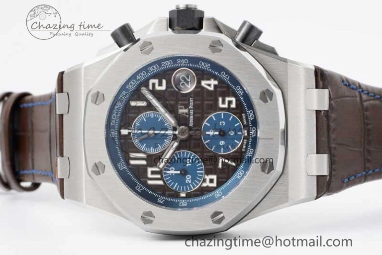 Soft Royal Oak Offshore 42mm SS APF 1:1 Best Edition Brown Dial on Brown Leather Strap A 4620
