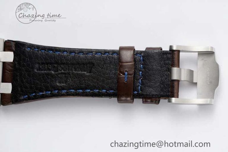 Soft Royal Oak Offshore 42mm SS APF 1:1 Best Edition Brown Dial on Brown Leather Strap A 4620