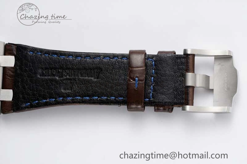 Soft Royal Oak Offshore 42mm SS APF 1:1 Best Edition Brown Dial on Brown Leather Strap A 4620