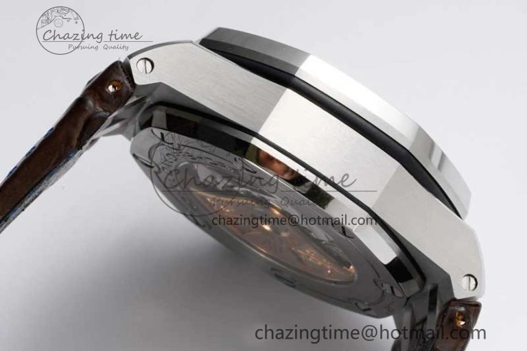 Soft Royal Oak Offshore 42mm SS APF 1:1 Best Edition Brown Dial on Brown Leather Strap A 4620