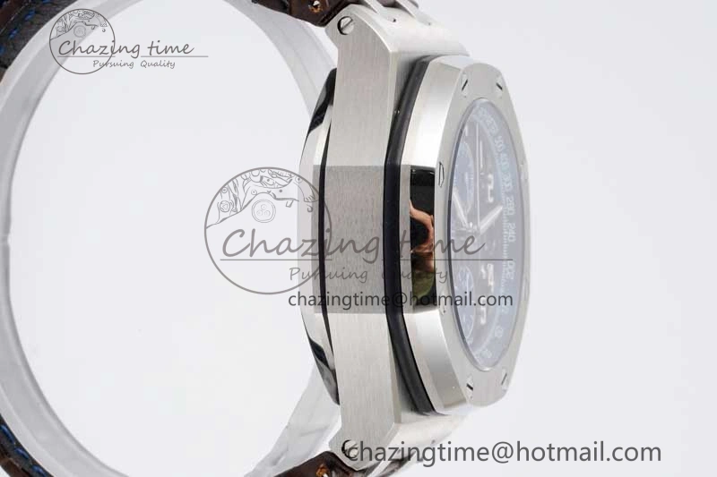 Soft Royal Oak Offshore 42mm SS APF 1:1 Best Edition Brown Dial on Brown Leather Strap A 4620