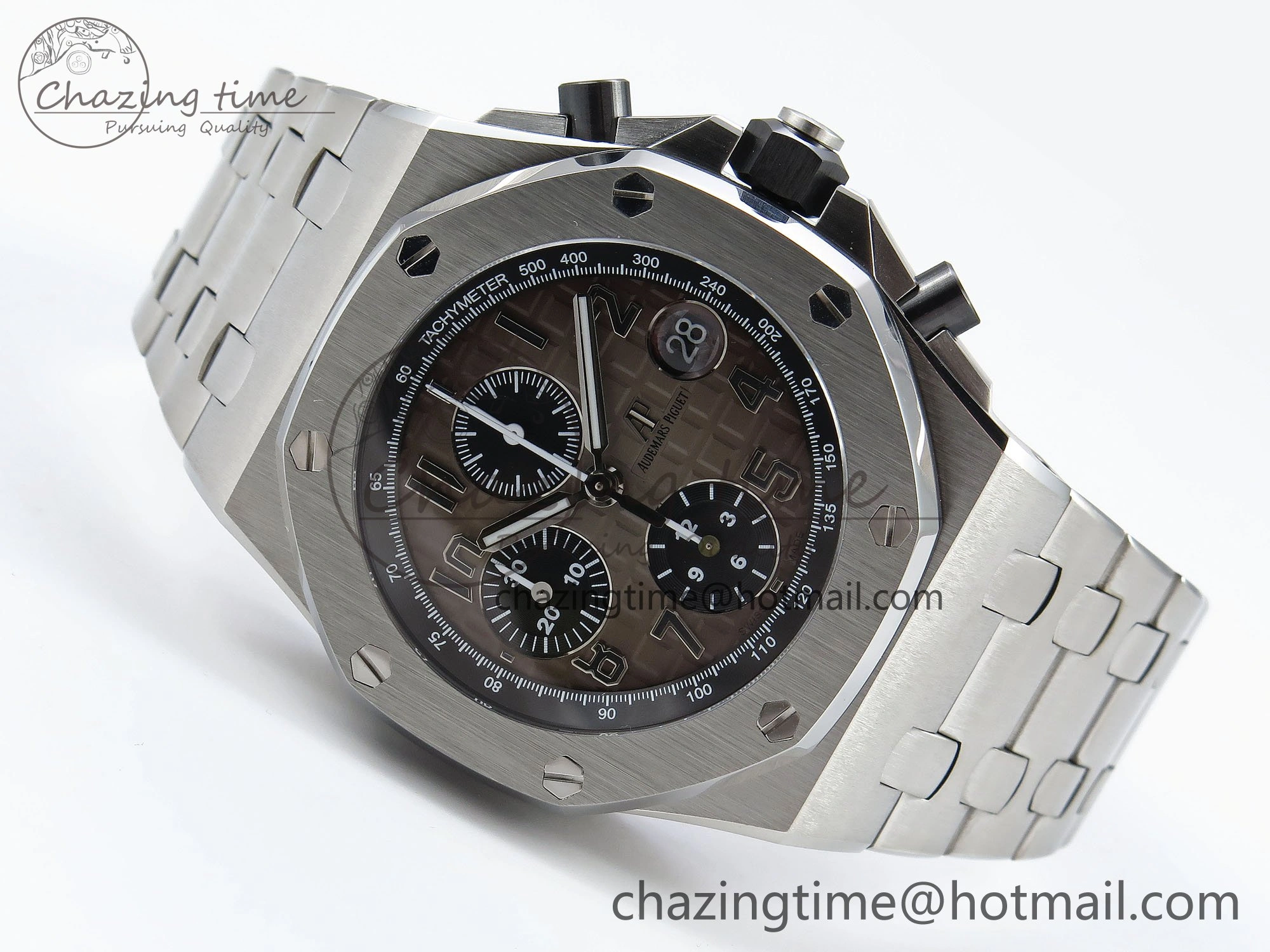 Classic Royal Oak Offshore 42mm SS APF 1:1 Best Edition Brown Dial on SS Bracelet A 4456