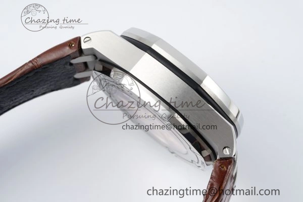 TravelReady Royal Oak Offshore 42mm SS APF 1:1 Best Edition Cream Dial on Brown Leather Strap A 4669