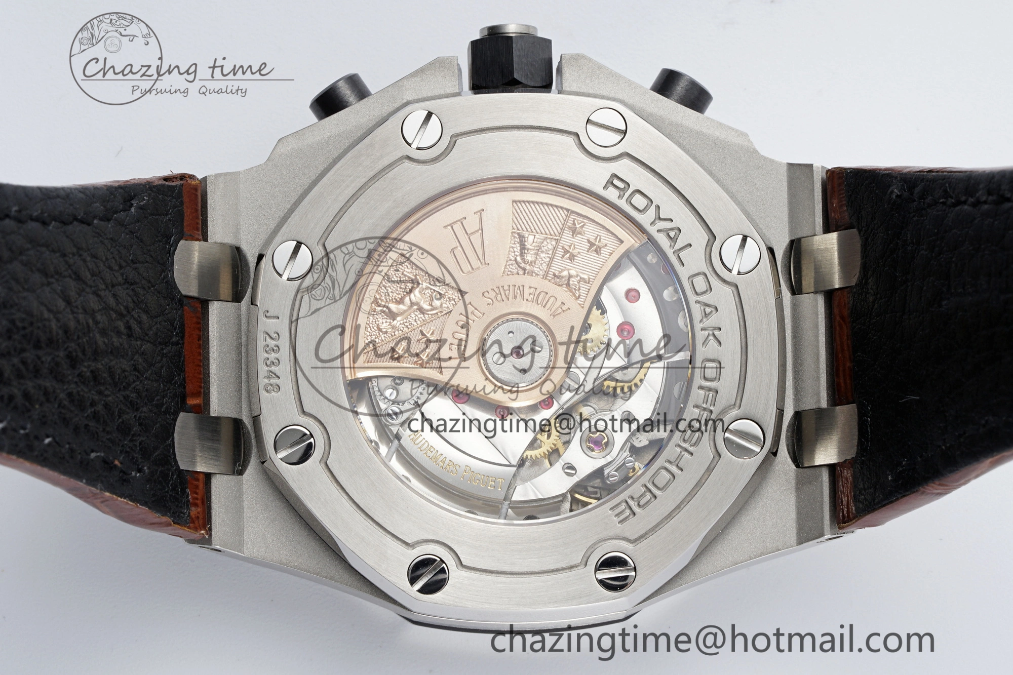 TravelReady Royal Oak Offshore 42mm SS APF 1:1 Best Edition Cream Dial on Brown Leather Strap A 4669