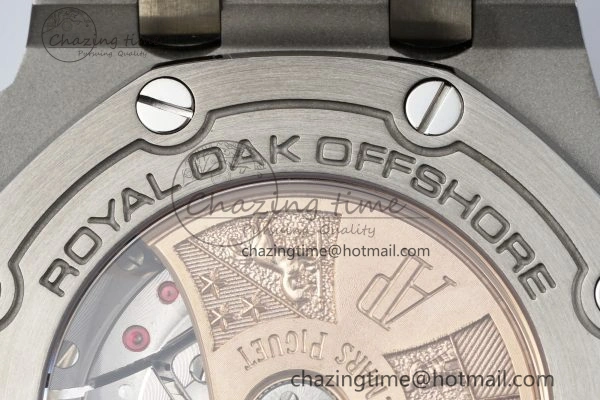 TravelReady Royal Oak Offshore 42mm SS APF 1:1 Best Edition Cream Dial on Brown Leather Strap A 4669