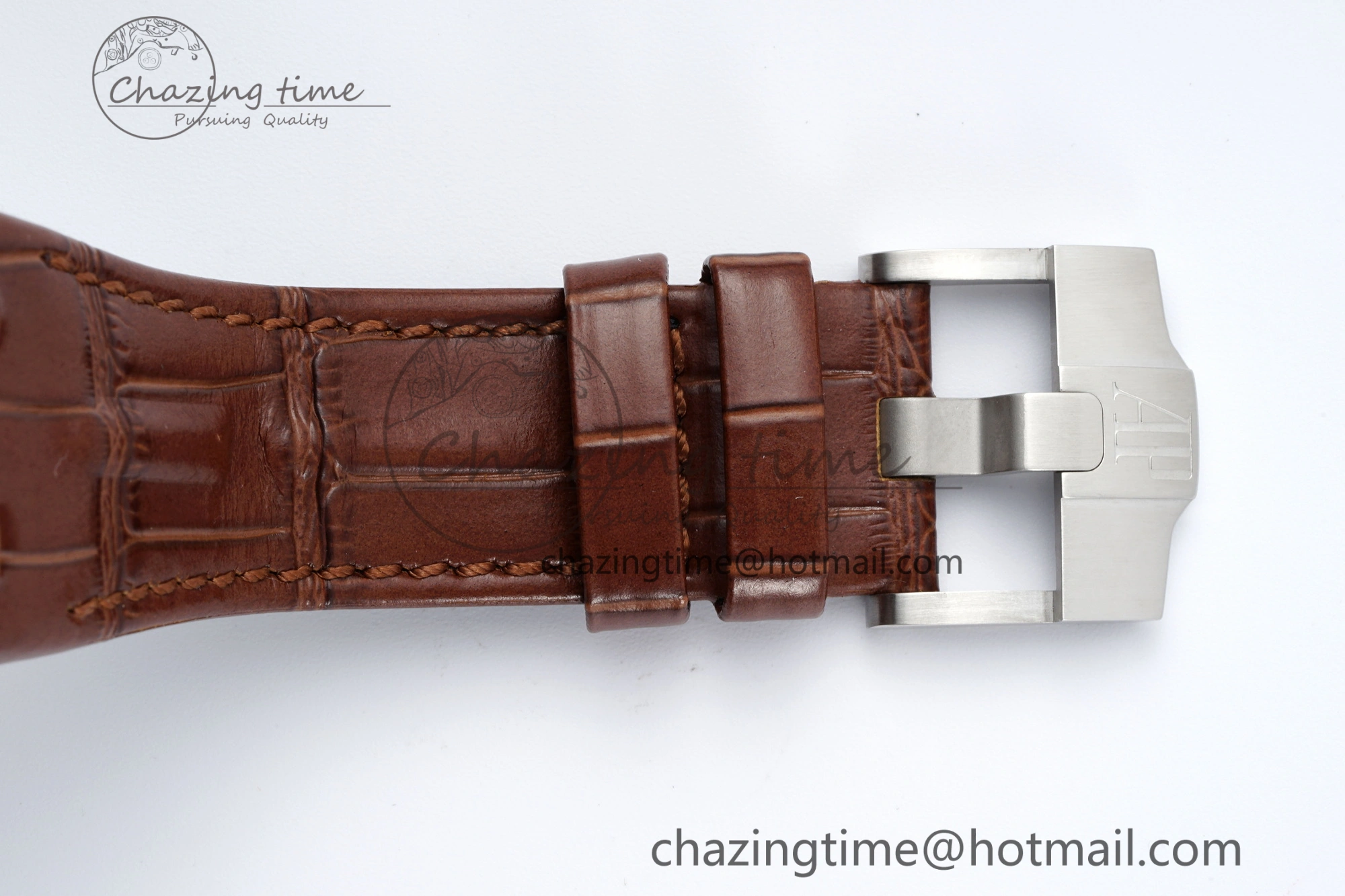 TravelReady Royal Oak Offshore 42mm SS APF 1:1 Best Edition Cream Dial on Brown Leather Strap A 4669