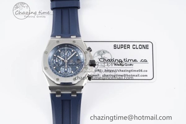 Royal Oak Offshore 42mm SS APF 1:1 Best Edition Deep Blue Dial on Deep Blue Rubber Strap A ModernLook 4624