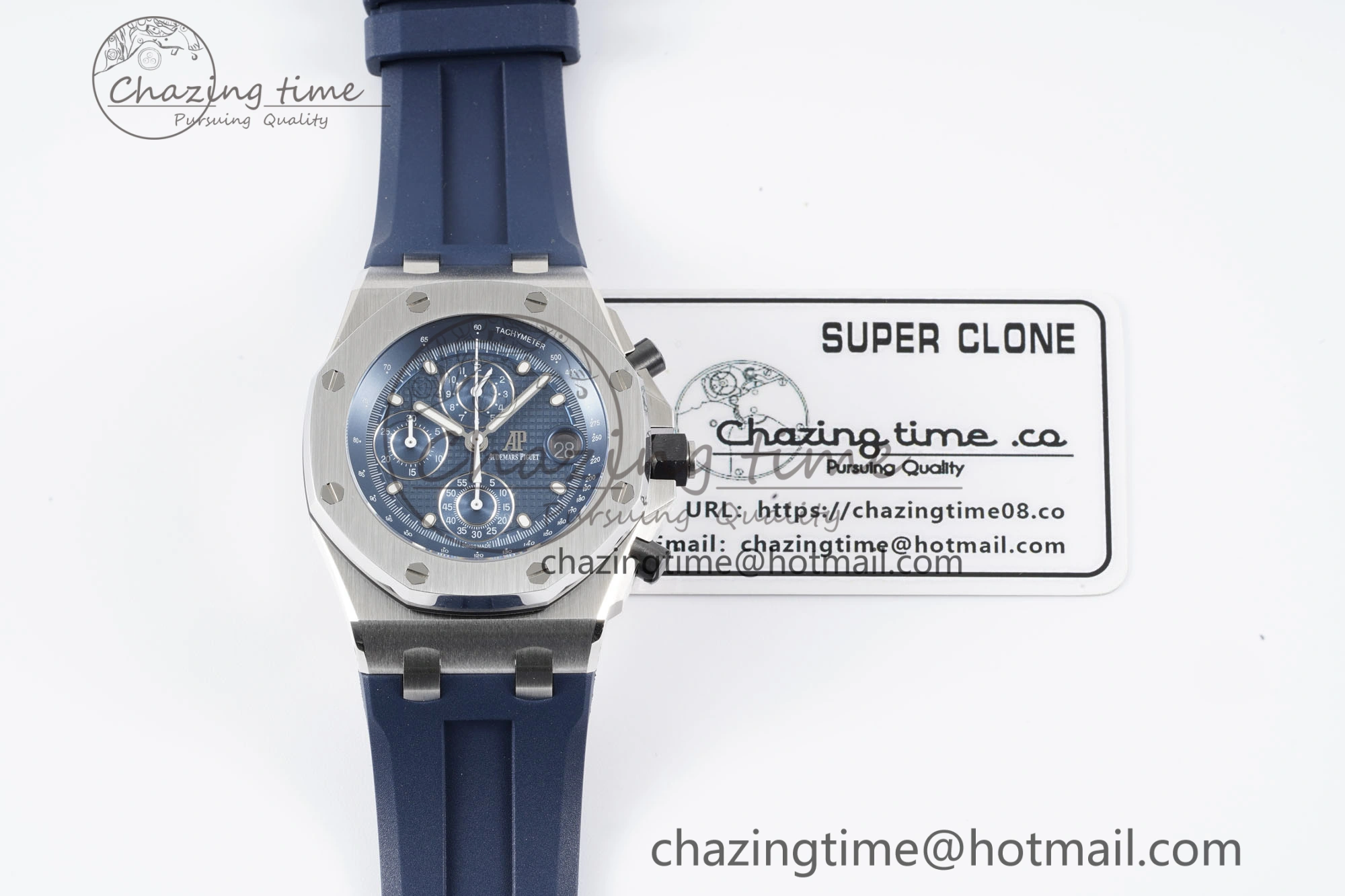 Royal Oak Offshore 42mm SS APF 1:1 Best Edition Deep Blue Dial on Deep Blue Rubber Strap A ModernLook 4624