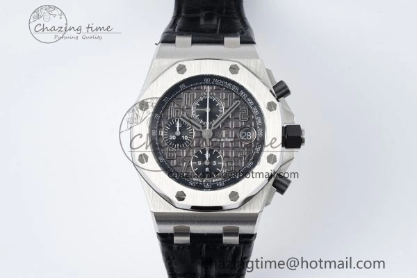 UrbanChic Royal Oak Offshore 42mm SS APF 1:1 Best Edition Gray Dial on Black Leather Strap A 4670