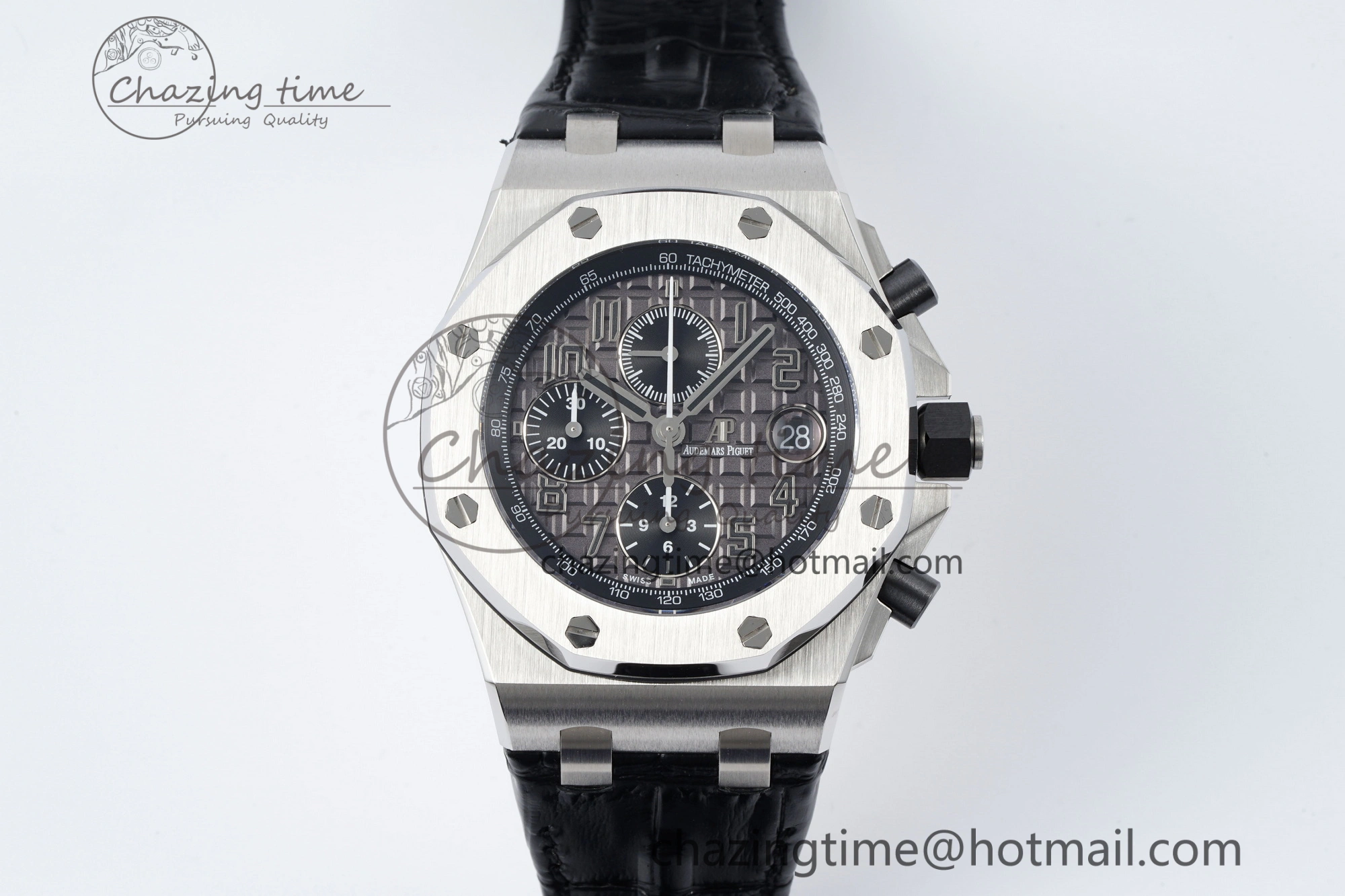 UrbanChic Royal Oak Offshore 42mm SS APF 1:1 Best Edition Gray Dial on Black Leather Strap A 4670