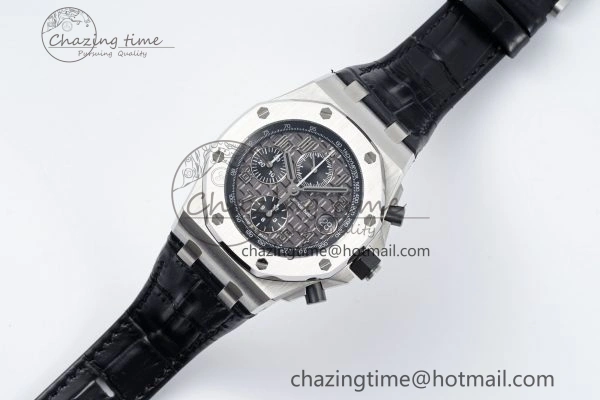 UrbanChic Royal Oak Offshore 42mm SS APF 1:1 Best Edition Gray Dial on Black Leather Strap A 4670