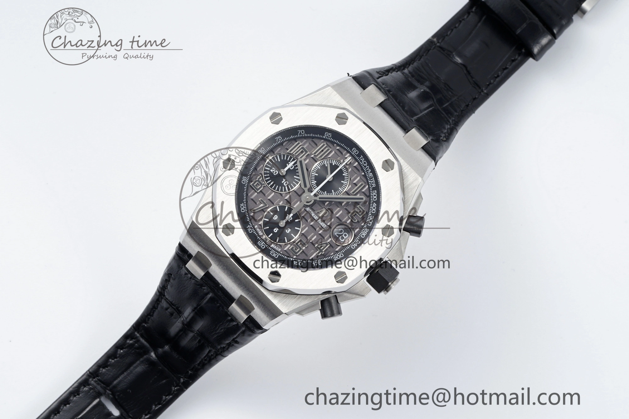 UrbanChic Royal Oak Offshore 42mm SS APF 1:1 Best Edition Gray Dial on Black Leather Strap A 4670