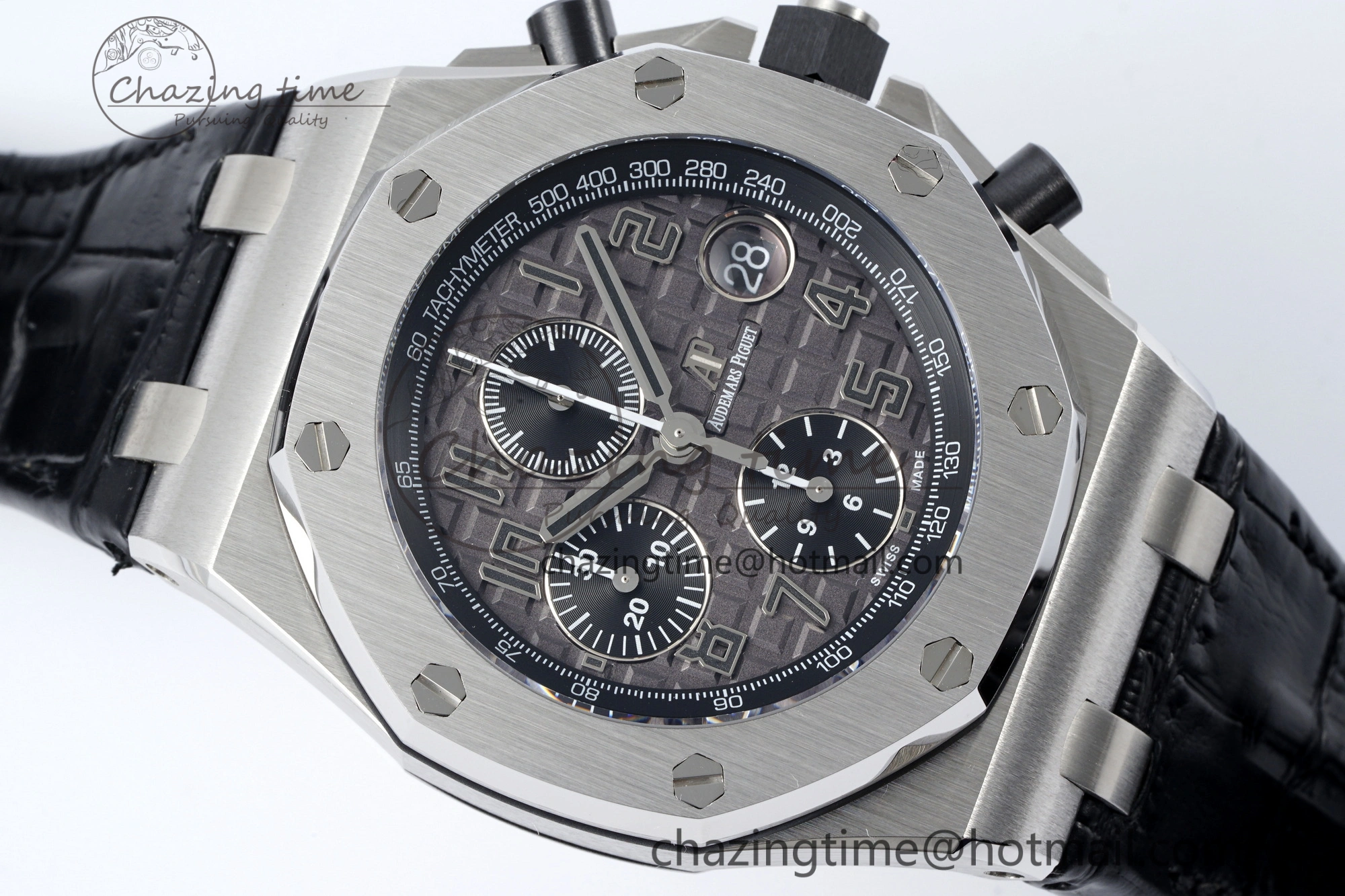 UrbanChic Royal Oak Offshore 42mm SS APF 1:1 Best Edition Gray Dial on Black Leather Strap A 4670