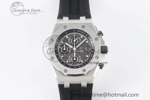 AllSeason Royal Oak Offshore 42mm SS APF 1:1 Best Edition Gray Dial on Black Rubber Strap A 4623