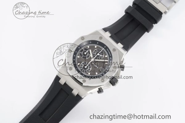 AllSeason Royal Oak Offshore 42mm SS APF 1:1 Best Edition Gray Dial on Black Rubber Strap A 4623