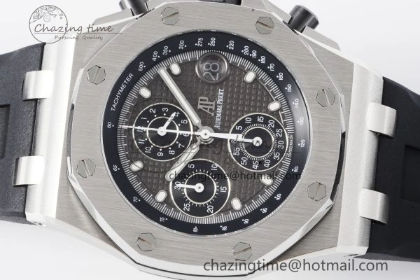 AllSeason Royal Oak Offshore 42mm SS APF 1:1 Best Edition Gray Dial on Black Rubber Strap A 4623