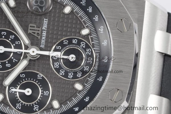 AllSeason Royal Oak Offshore 42mm SS APF 1:1 Best Edition Gray Dial on Black Rubber Strap A 4623