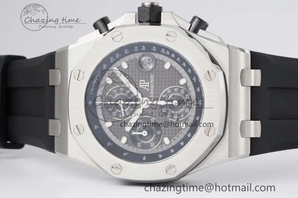 AllSeason Royal Oak Offshore 42mm SS APF 1:1 Best Edition Gray Dial on Black Rubber Strap A 4623