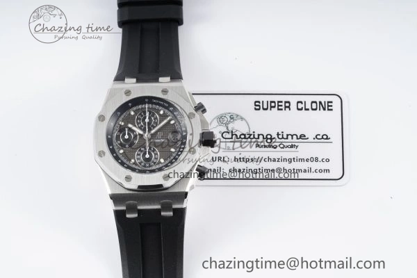 AllSeason Royal Oak Offshore 42mm SS APF 1:1 Best Edition Gray Dial on Black Rubber Strap A 4623