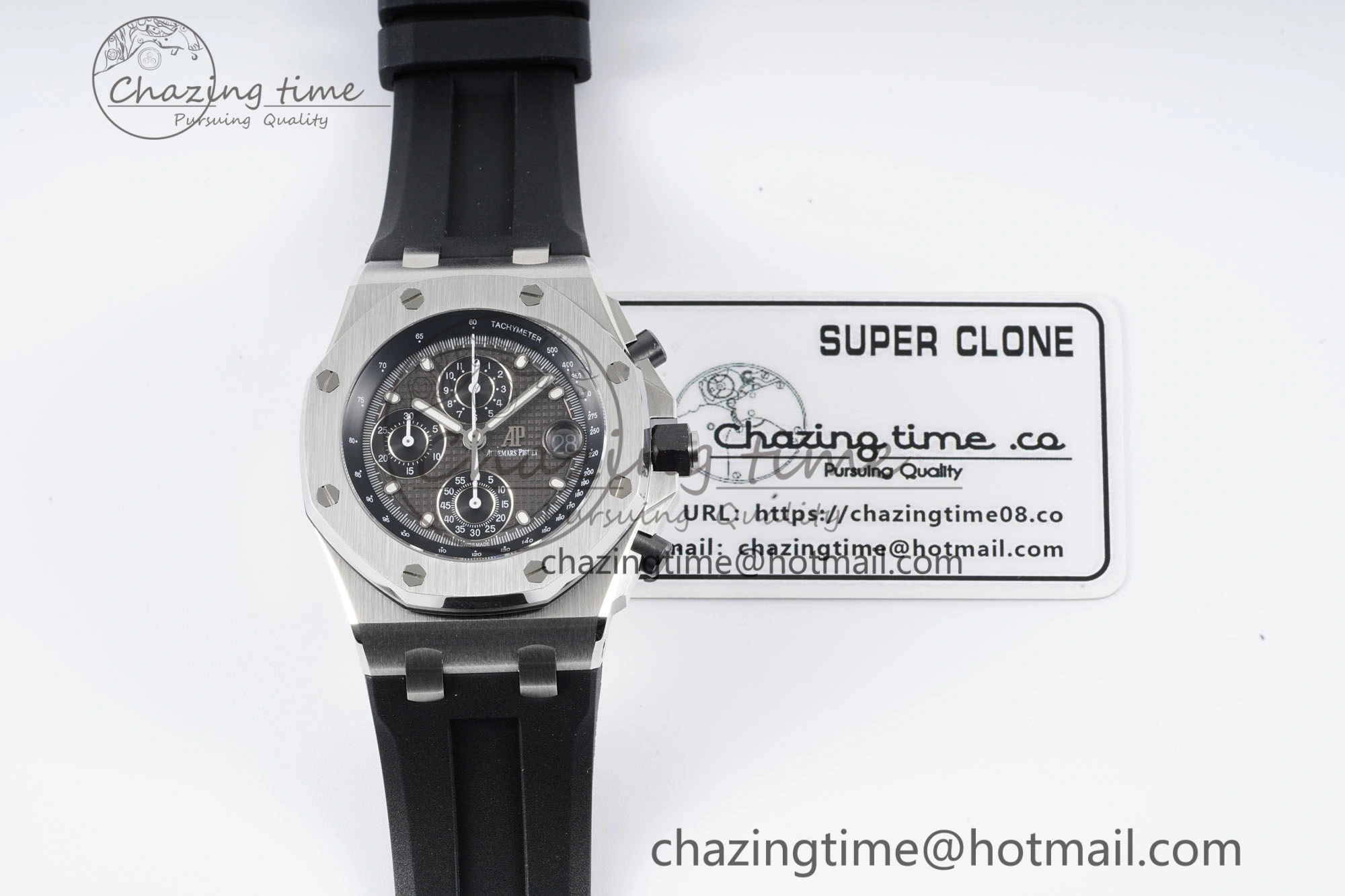 AllSeason Royal Oak Offshore 42mm SS APF 1:1 Best Edition Gray Dial on Black Rubber Strap A 4623