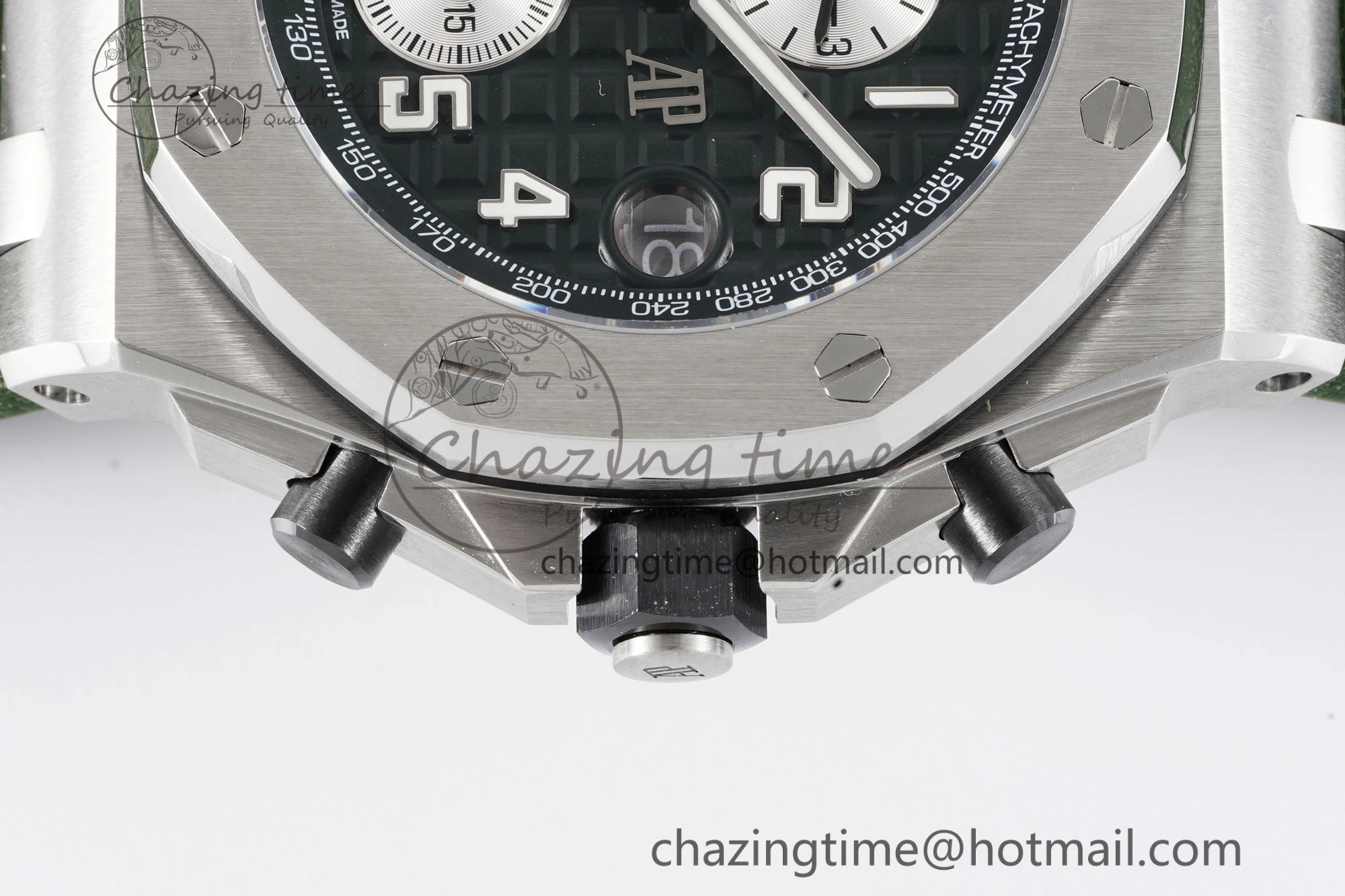 Royal Oak Offshore 42mm SS APF 1:1 Best Edition Green Dial on Green Rubber Strap A WaterResistant 4611