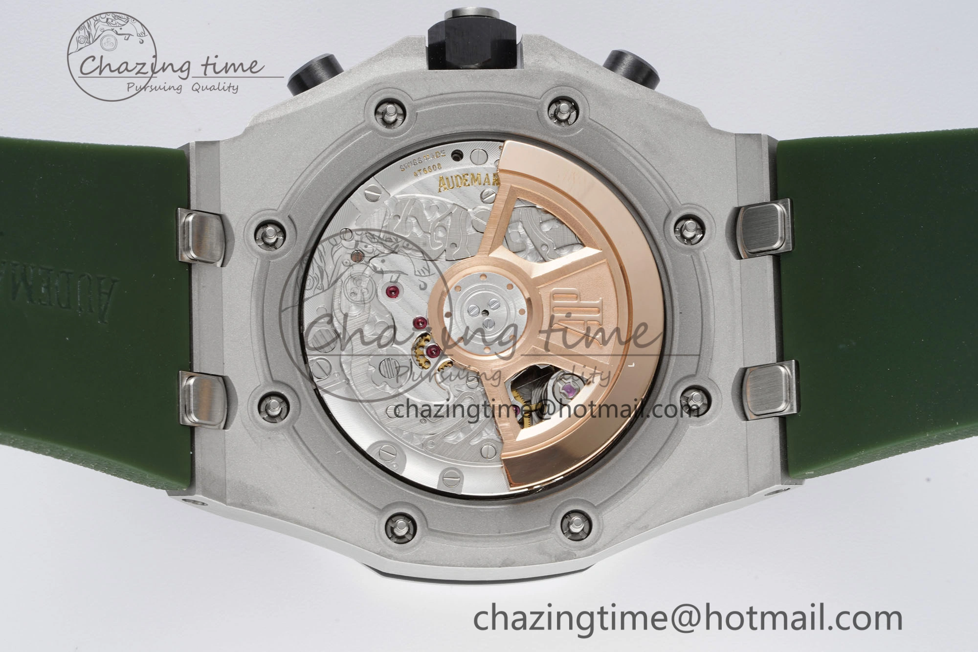 Royal Oak Offshore 42mm SS APF 1:1 Best Edition Green Dial on Green Rubber Strap A WaterResistant 4611