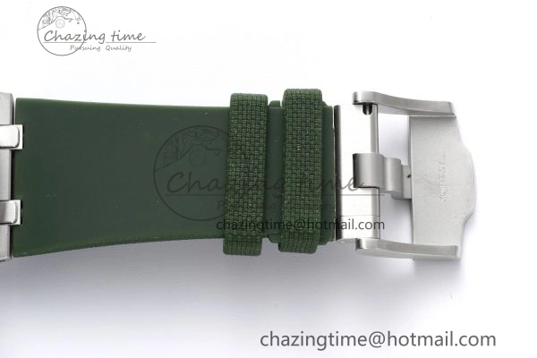 Royal Oak Offshore 42mm SS APF 1:1 Best Edition Green Dial on Green Rubber Strap A WaterResistant 4611
