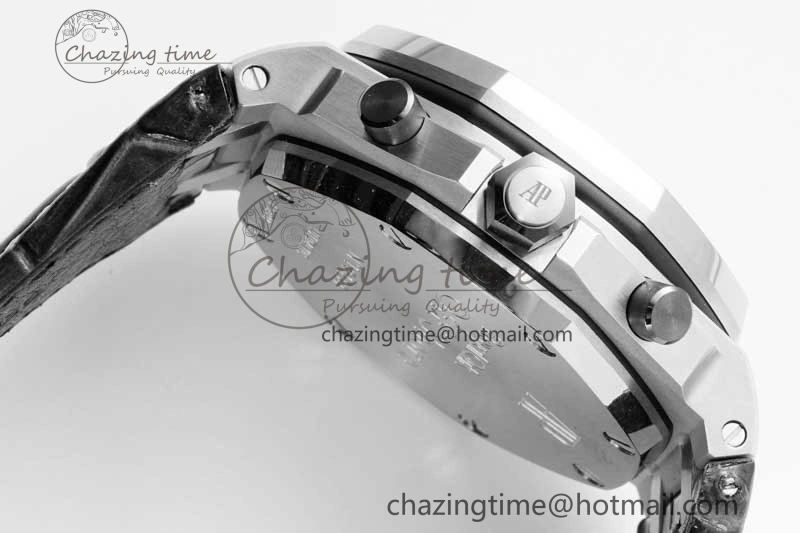 Royal Oak Offshore 42mm SS APF 1:1 Best Edition White Black Dial on Black Leather Strap A Resilient 4613