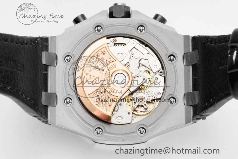 Royal Oak Offshore 42mm SS APF 1:1 Best Edition White Black Dial on Black Leather Strap A Resilient 4613