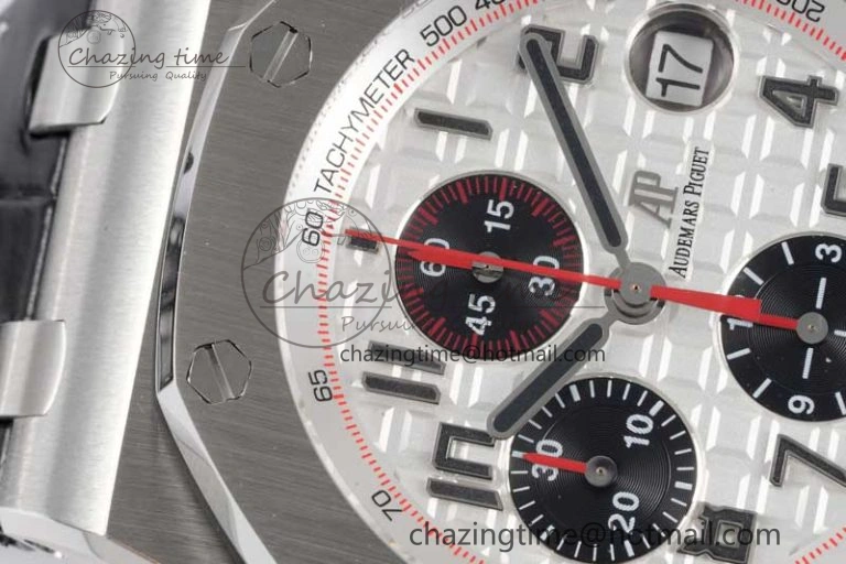 Royal Oak Offshore 42mm SS APF 1:1 Best Edition White Black Dial on Black Leather Strap A Resilient 4613