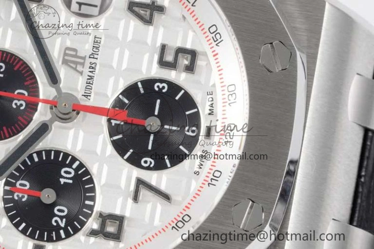 Royal Oak Offshore 42mm SS APF 1:1 Best Edition White Black Dial on Black Leather Strap A Resilient 4613