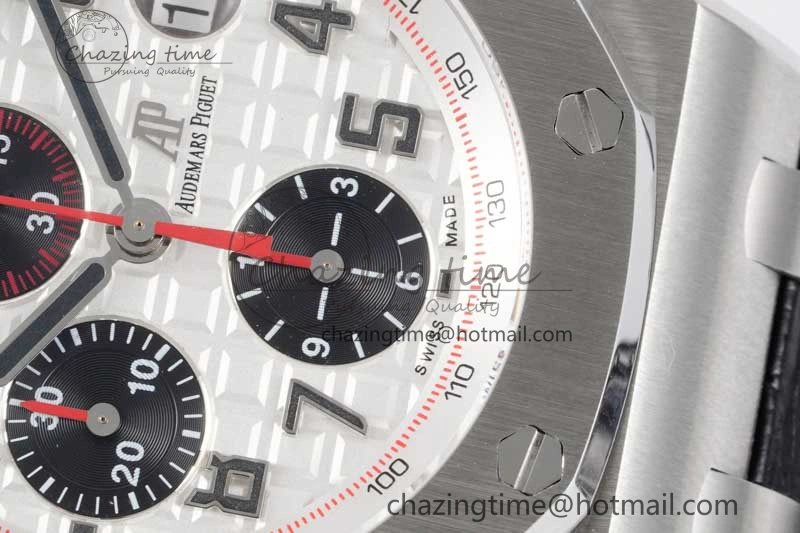 Royal Oak Offshore 42mm SS APF 1:1 Best Edition White Black Dial on Black Leather Strap A Resilient 4613