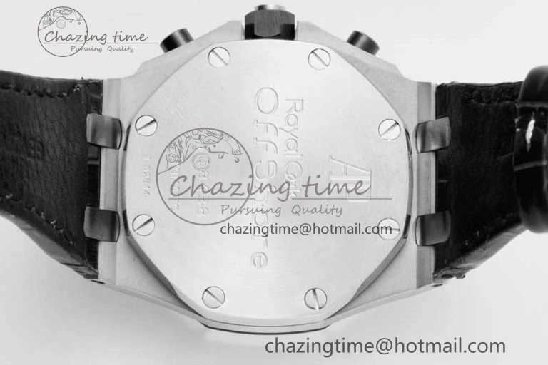 Royal Oak Offshore 42mm SS APF 1:1 Best Edition White Black Dial on Black Leather Strap A Resilient 4613