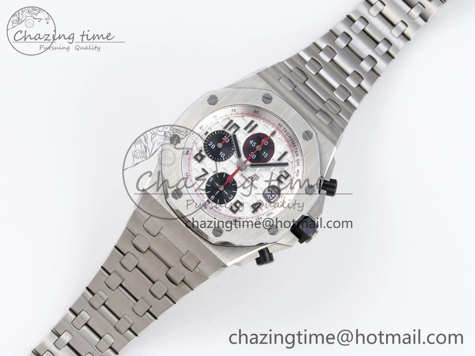 Royal Oak Offshore 42mm SS APF 1:1 Best Edition White Black Dial on SS Bracelet Strap A Contemporary 4536