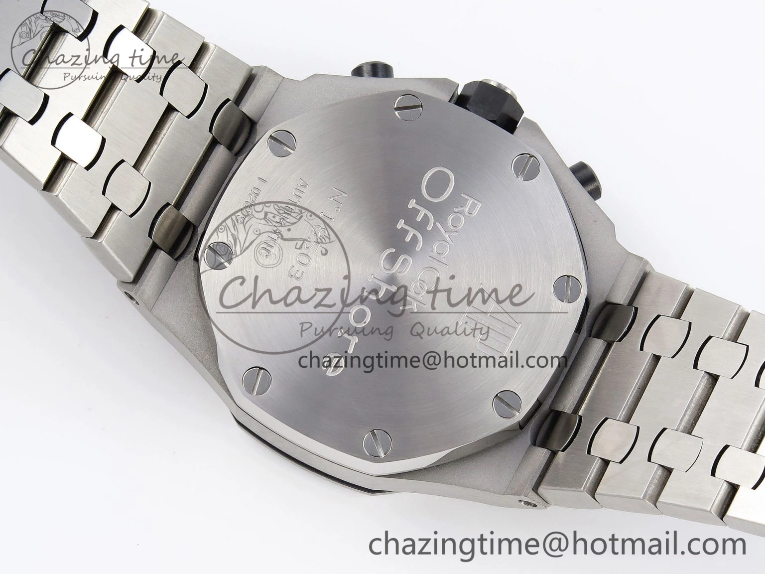 Neat Royal Oak Offshore 42mm SS APF 1:1 Best Edition White Silver Dial on SS Bracelet Strap A 4539