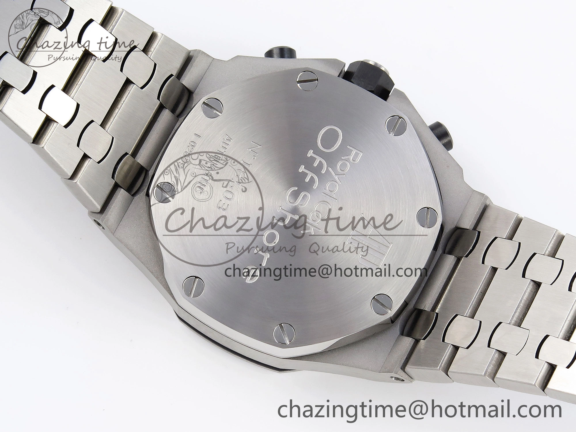 Neat Royal Oak Offshore 42mm SS APF 1:1 Best Edition White Silver Dial on SS Bracelet Strap A 4539