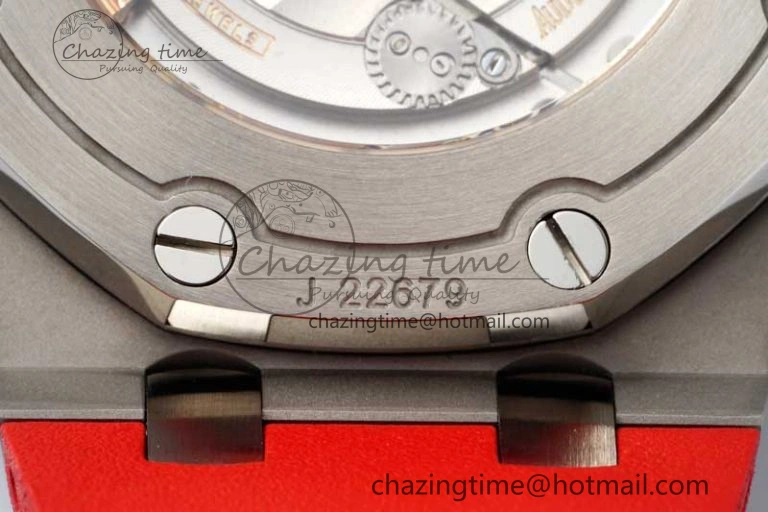 Royal Oak Offshore 42mm SS Black Ceramic Bezel APF 1:1 Best Edition Black Dial on Black Red Rubber Strap A Neat 4712
