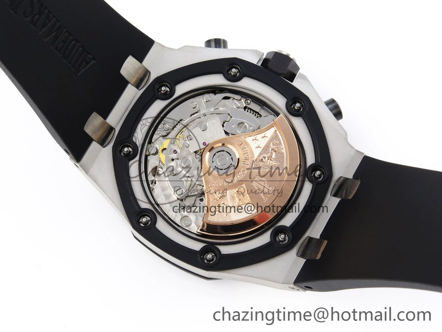 FlexibleFit Royal Oak Offshore 42mm SS Black Ceramic Bezel APF 1:1 Best Edition White Silver Dial on Black Rubber Strap A 4540