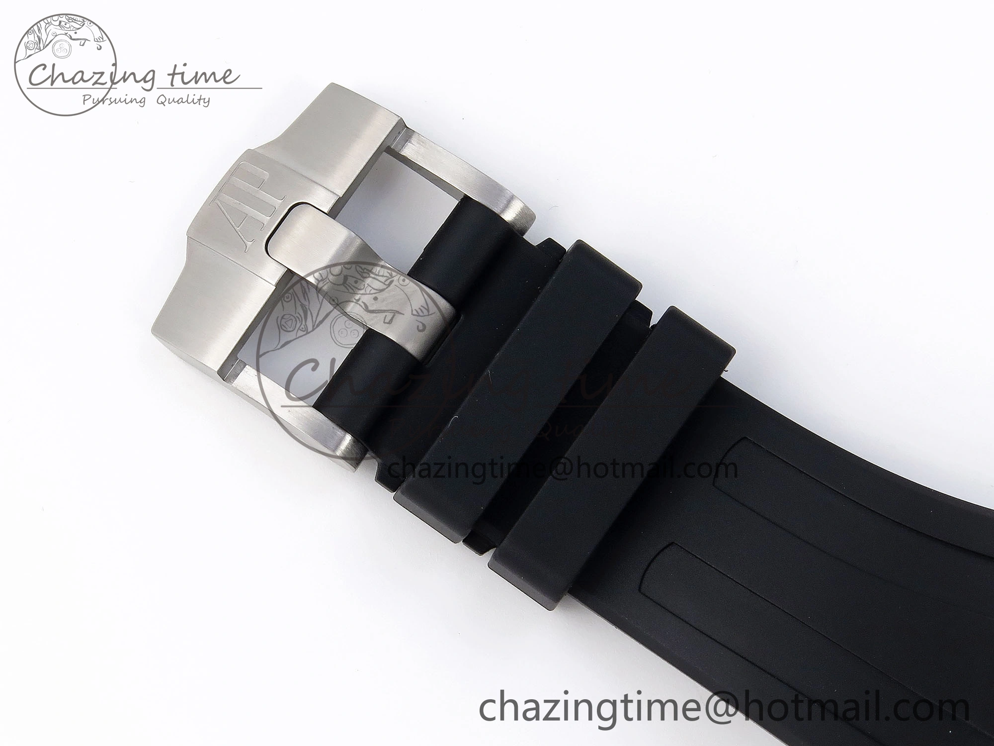 FlexibleFit Royal Oak Offshore 42mm SS Black Ceramic Bezel APF 1:1 Best Edition White Silver Dial on Black Rubber Strap A 4540